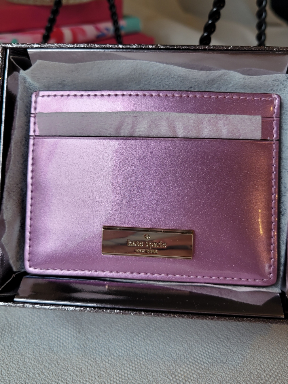kate spade Metallic Pink Card Holder